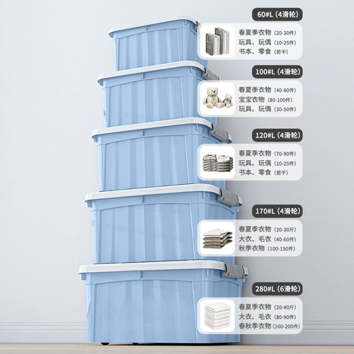 Очень большой пластиковый ящик для хранения для домашнего использования, вместительное и большое одеяло, коробка для хранения, игра с едой, игрушка, система хранения, коробочка для хранения