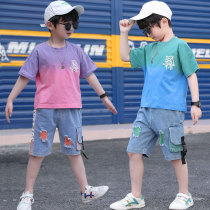 Boys Girls Clothing Summer 2022 New Korean Style Middle and Large Kids Summer Casual Boys Handsome Western Set