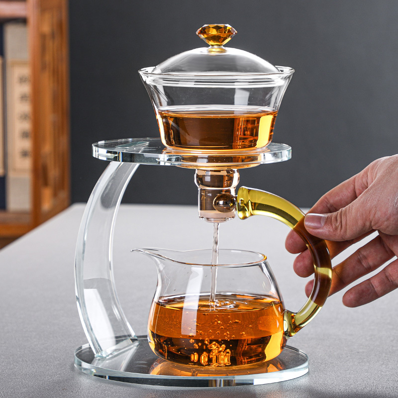 Glass Semi-Automatic Tea Set for Lazy People, Magnetic Induction Teapot for Home Use, Tea Brewing Artifact, Kung Fu Tea Cup