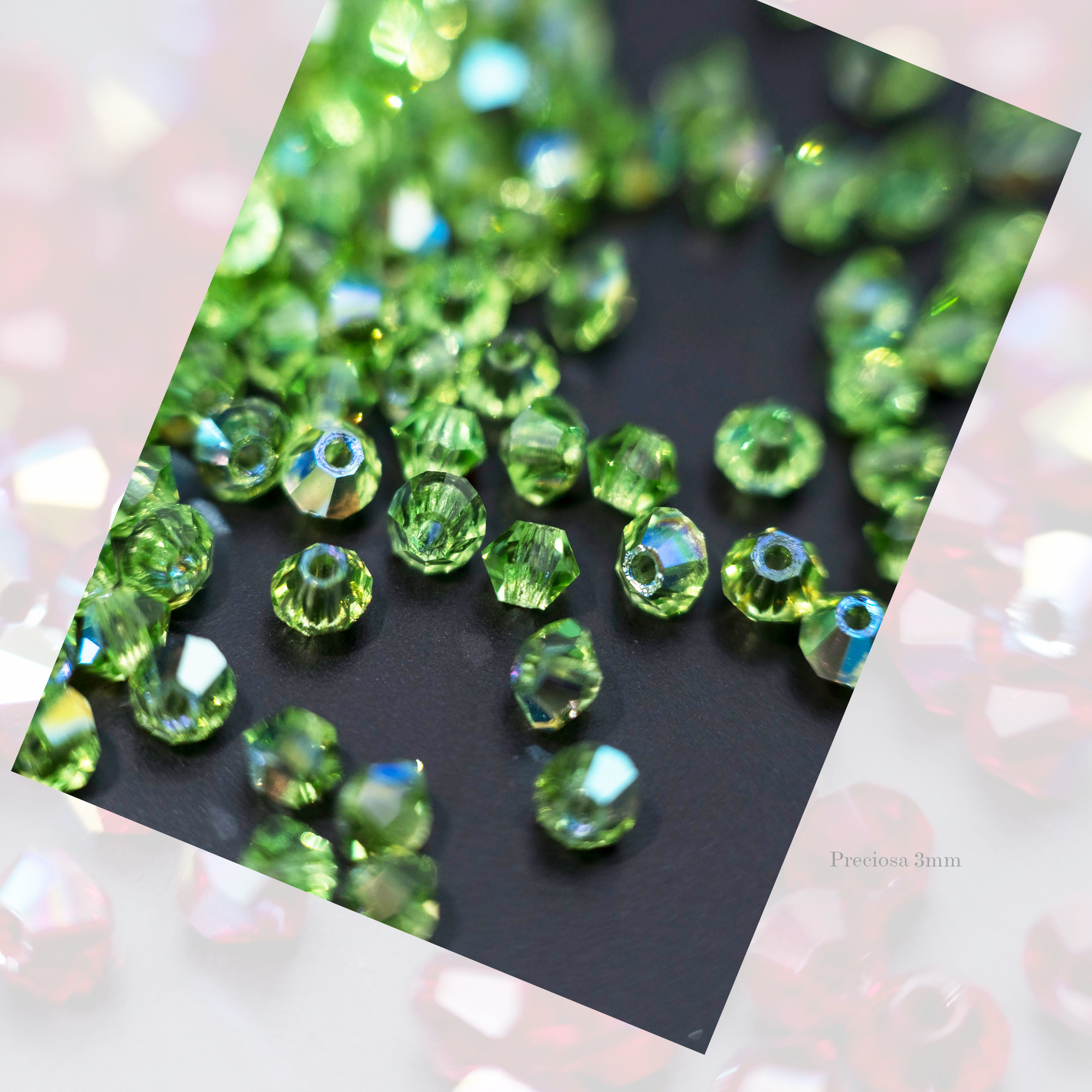 Method of French embroidery material string of beads with beads embroidered accessories Czech Baoshi Osha preciosa3mm Mirage Ribbon Pearl