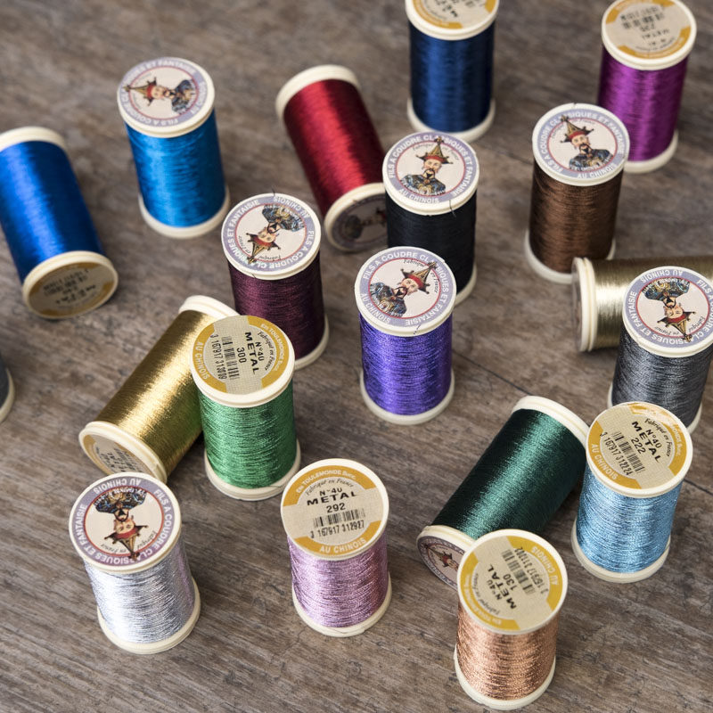 French embroidered nail beading metal embroidered wire sajou France Au Chinois metal embroidery thread 28 color in 