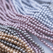 Crystal Pearl glass Pearl French embroidery beaded DIY accessories jewelry material straight hole multi color multi specification