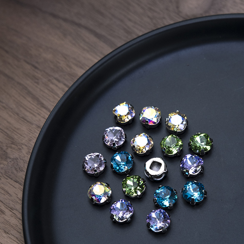 French embroidery hand sewing needle Fat square multi-faceted claw drill Handmade DIY accessories multi-color optional