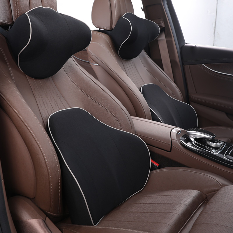 Car Waist Leaning Back Cushion Waist Cushion Waist Cushion Car Seat Memory Cotton Backrest Waist Pillow Cushion Vehicular Summer Breathable Headrests