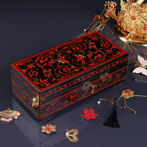 Hand Painted Hamlet Lacquered Ware Containing Box Retro Style Wind Ornament First Accessories Box High-end Gift Box Cigar Box Wine Box Packaging Custom