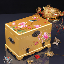 Jinyuan Henglacquer Large Capacity Multilayer Jewelry Containing Cabinet Upscale Light Lavish Gold Jewelry Cabinet Delivered Elders Gift Boxes