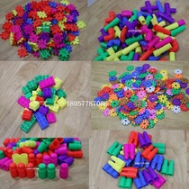  Kindergarten desktop building blocks plastic childrens puzzle educational toys large thickened snowflake slices 3-6 years old