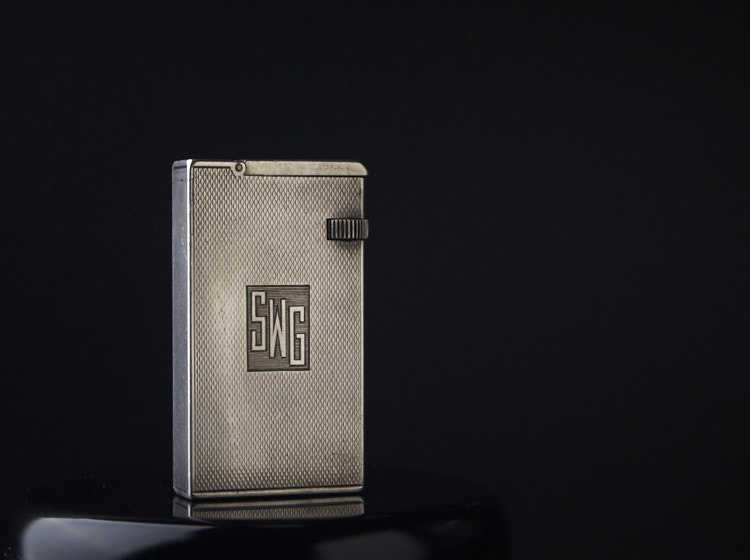 1948 UK Dunhill Wedding Road Broadboy MK1 Pure Silver Kerosene Lighter Antique Lighter