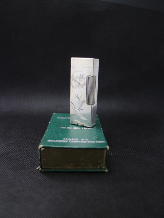 Original box stock unused Republic of China domestic sterling silver Shanghai Dunhill dunhill antique lighter