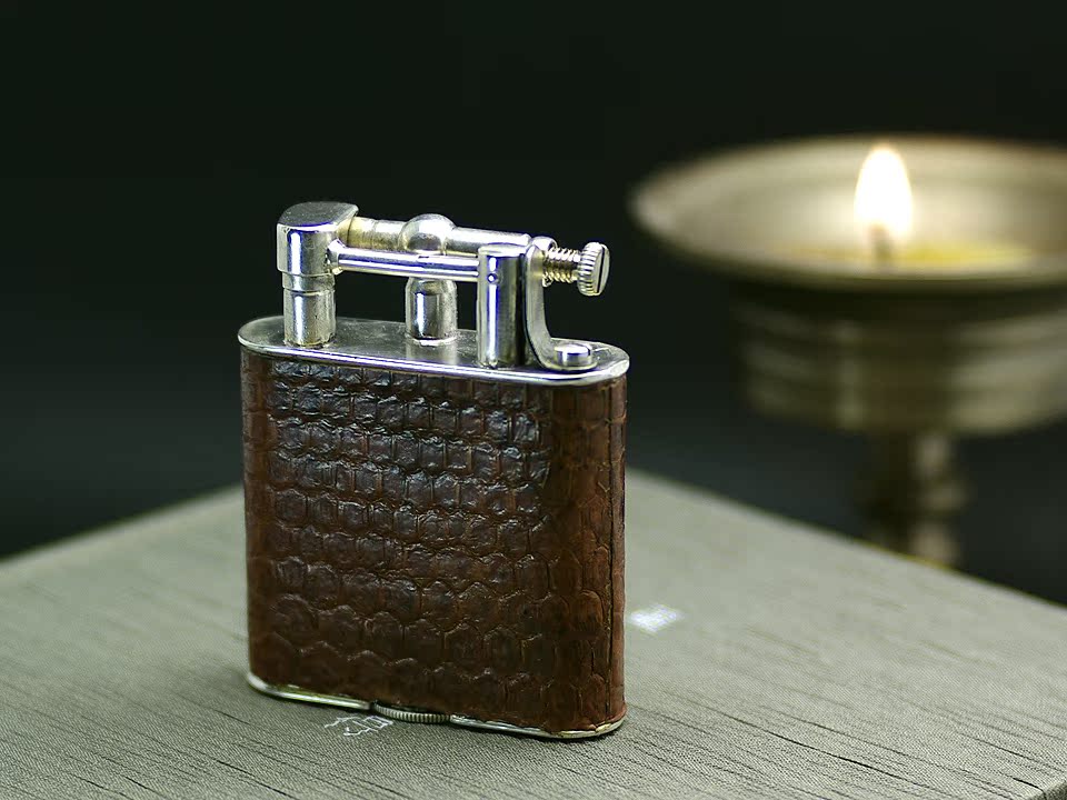 1920s French production Dunhill Denghill Road pure silver Arm Style Antique Kerosene Lighter