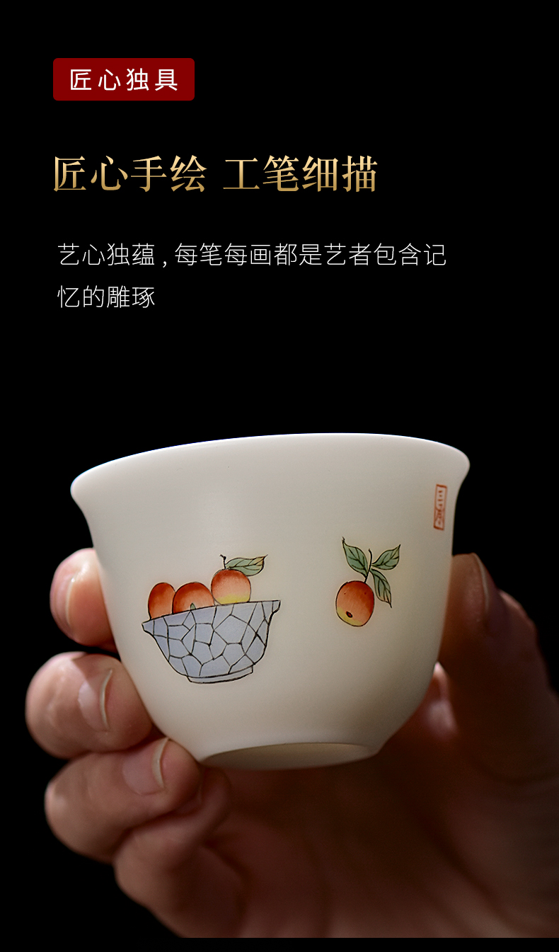 Ms masters cup single cup sample tea cup to fail the high - end manual hand - made ceramic cup jingdezhen gift kung fu tea cups