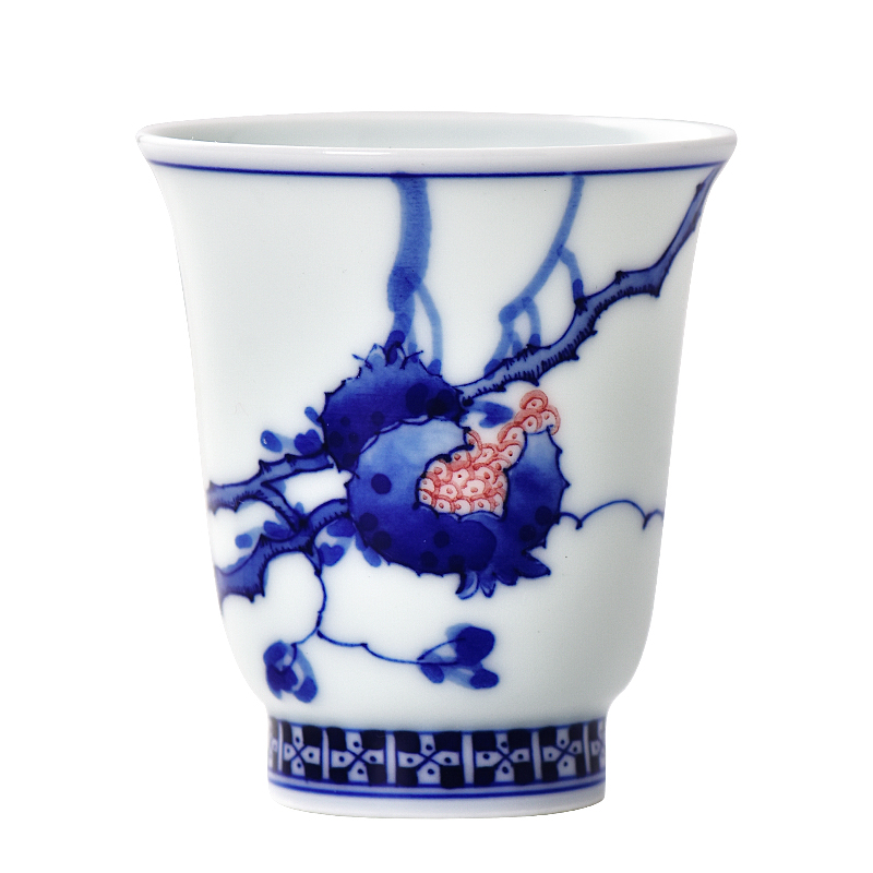 Kung fu tea cup 6 ms sniff ceramic only blue small cup sample tea cup small cups move