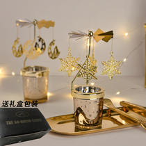 Rotating Candleholder Pendulum ins Walk Horse Light Nordic Style Romantic Incense Candle Candle Light Dinner Props Metal Light Lavish