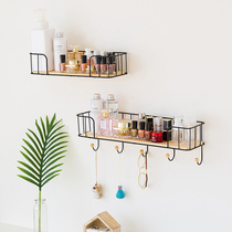 Wall shelf with hooks Meal-A shop Bedrooms Nordic light lavish walls Creative wood iron art contained wall-mounted