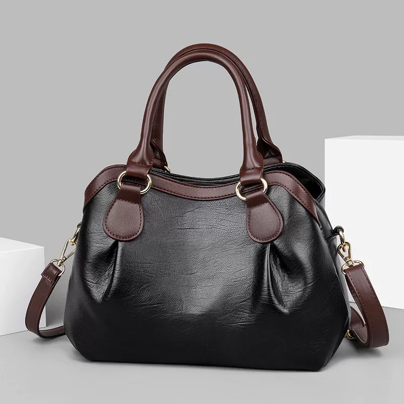 Capacious one-shoulder bag, high-end, genuine leather