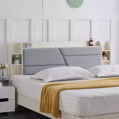 Multifunctional storage bedside solid wood bed headrest back panel soft bag double paint-free 1 8 2 meters size customization