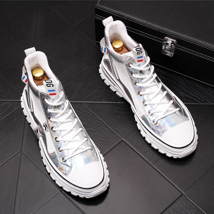 Hong Kong tide brand men's high-top sneakers Korean version of the trend of breathable Zhongbang shoes wild personality hip-hop casual Martin boots