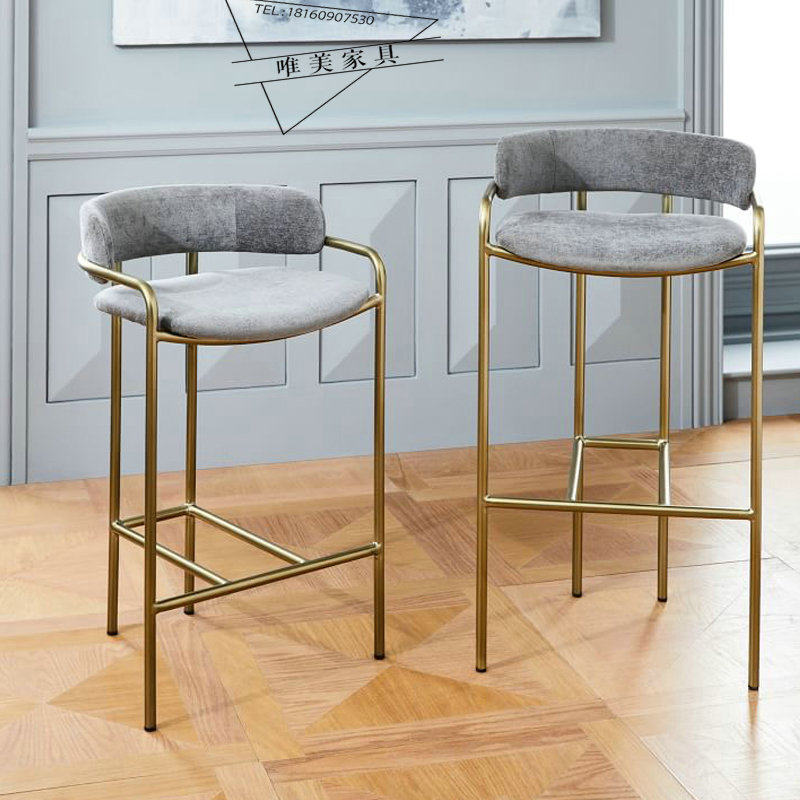 Nordic simple bar chair bar bench high stool bar stool wrought iron home creative high chair backrest bar stool