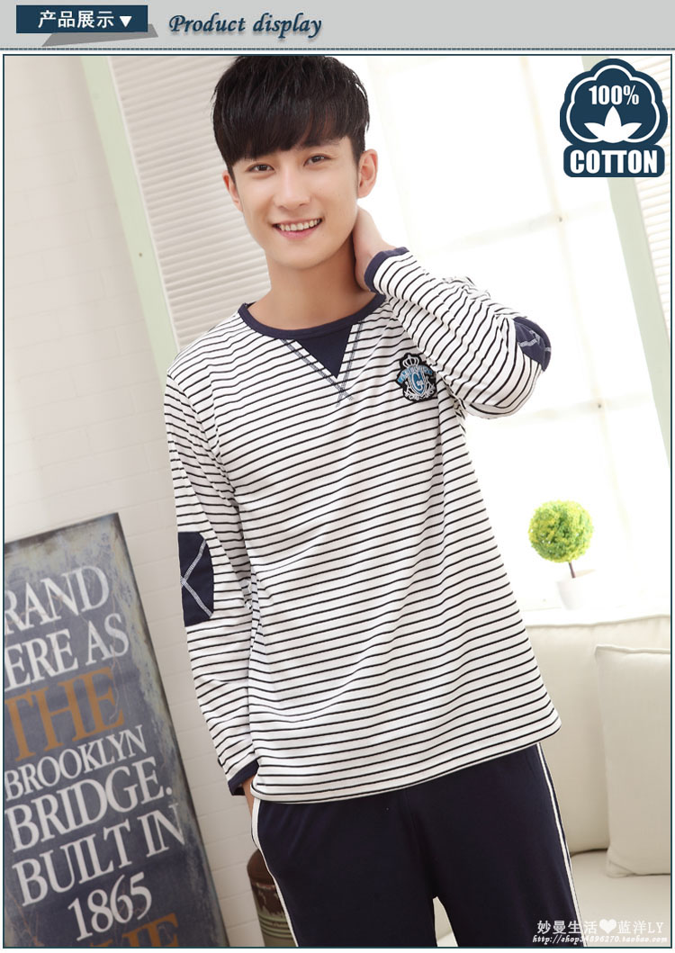 Đặc biệt hàng ngày dài tay nam phần mỏng cotton mùa thu cộng với chất béo kích thước lớn phù hợp với đồ ngủ mùa thu nhà mùa xuân và mùa hè đồ bộ cát hàn