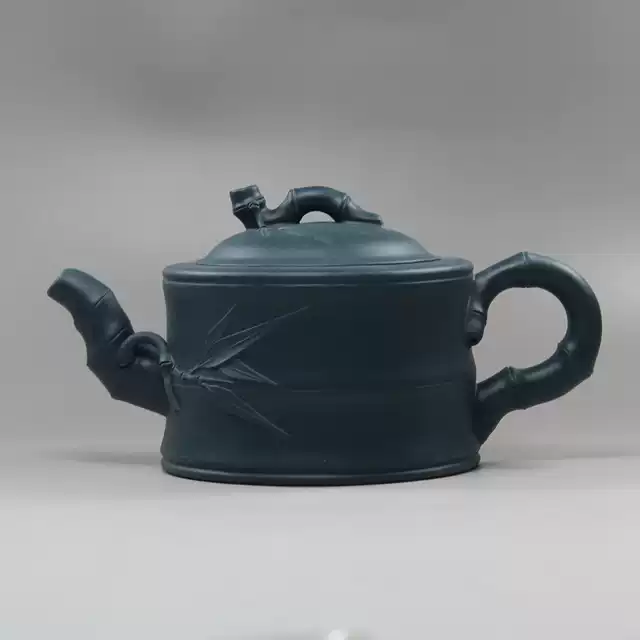 宜兴全手工紫砂壶周桂珍底款竹节茶壶紫泥容量200-400cc-Taobao-Tmall