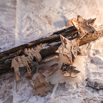 Log pendant bark crafts European garden Christmas tree love five star elk Christmas decoration decorations