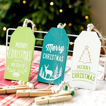 ins wooden pendant Nordic photo clip window decoration Christmas tree set set set accessories