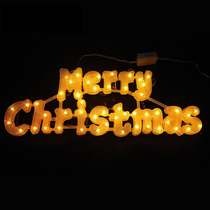 Merry Christmas English alphabet Christmas tree decoration decorations Christmas lights shop surface opening scene layout