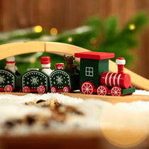 Christmas gifts Christmas decorations Childrens small gifts Wooden Santa Train desktop decoration ornaments
