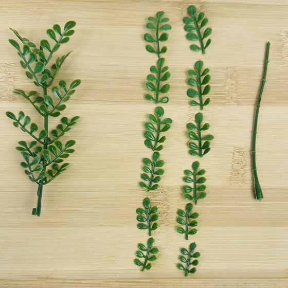 Simulated Fragrant Wood Leaves, Pepperwood, Baked Cake, Plastic Decorative Flowers and Plants, Drinks, Western Food, Japanese Food, Plating, DIY