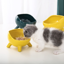 Cat Bowl ceramic protection cervical spine High foot pitched kitty Kitty Bowl Cat Food Basin Dogs Water Bowls to Prevent Flap Pet Bowl