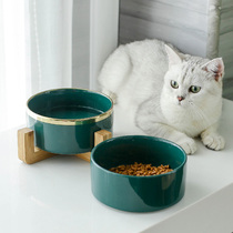 Large Number Ceramic Pet Bowl Dog Eating Basin Cat Bowls Cat Food Bowl rice bowls Cat Food Bowl and Cat Water Bowl to protect Cervical Spine Double Bowl