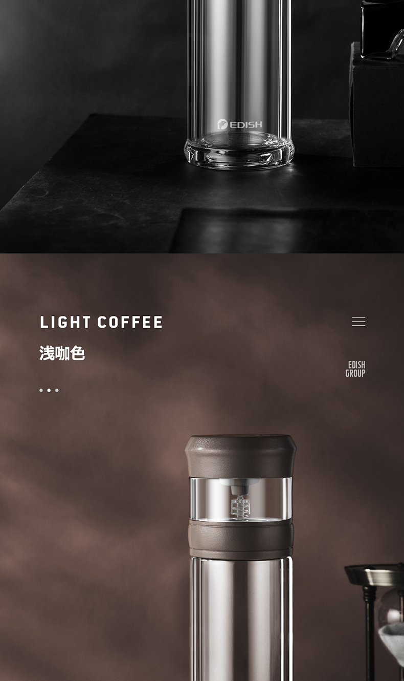 德国品牌 一滴水 茶水分离双层玻璃杯 450ml 图13
