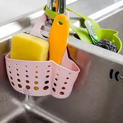 Creative adjustable kitchen rack sink storage basket drain basket faucet sponge drain rack storage shelf