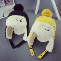 Korean childrens hat winter boys warm windproof hat tide girls ear protection Lei Feng hat baby plus velvet hat winter