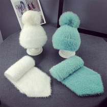 Baby hat Scarf Parent-child hair ball woolen hat Men and women children warm pullover hat Autumn and winter childrens hat mother and daughter