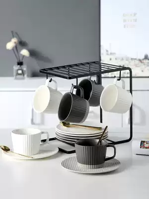 Retro Japanese ceramic coffee cups and saucers Matte Nordic simple creative household afternoon tea coffee cups and saucers set