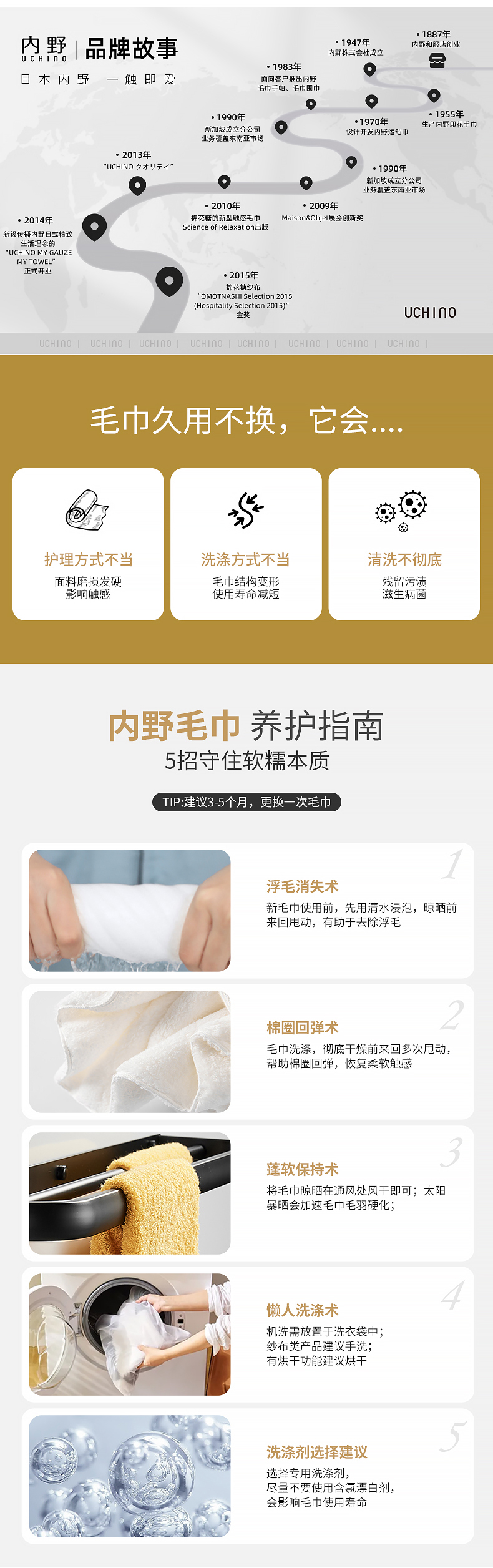 日本国礼品牌 内野 长绒棉毛巾 34*75cm A类品质 图16