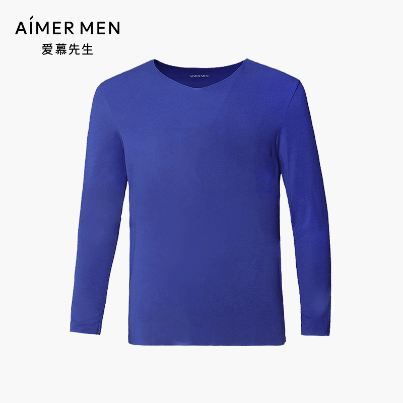 Mr. AIMER Fever Coat Men's Autumn Clothes Comfort V collar Long sleeves Net marks Thin Bottom blouses NS72M81