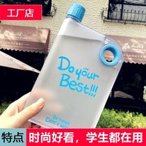 Paper small capacity water bottle kettle Large capacity sports transparent a5 cup portable plastic cup a4 flat square toilet