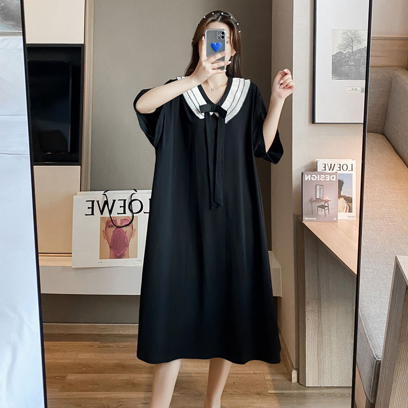 Plus-Size Doll Collar Nightdress for Women, New Summer Style for Fat Women, 1.0-150kg Loose Casual Loungewear Set That Can Be Worn Outside