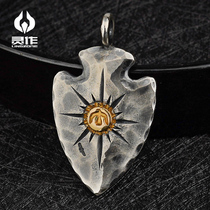 Spirits Silver Silver Accessories Original Design Point Gold Flint Finger Pure Silver Pendant 925 Silver 18K Gold Retro 100 Hitch Style