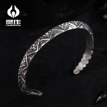 Handmade original Design Indiana Vajo Snake Bracelet 8mm Sterling Silver triangle bracelet retro custom lettering