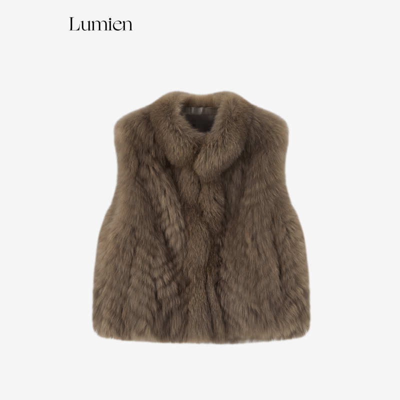 Lumien Provence High-End and Luxurious Fox Fur Vest for Women Autumn Sleeveless Vest Fur Coat