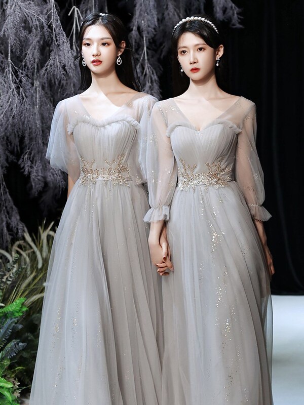 New Bridesmaid Dresses, High-End Graduation Party Chorus Dresses for Besties and Sisters, Korean Style Fairy-Like Dresses for Women