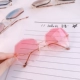 Châu Âu và Hoa Kỳ đa giác không khung cắt tỉa kính râm nữ gradient đại dương kính râm phiên bản Hàn Quốc của phong cách retro retro retro mắt kính chống ánh sáng xanh