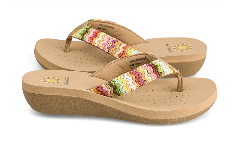 con dấu nóng mới dép nữ mùa hè mặc phẳng đáy giải trí sinh viên pinch flip flops kỳ nghỉ boho - Dép