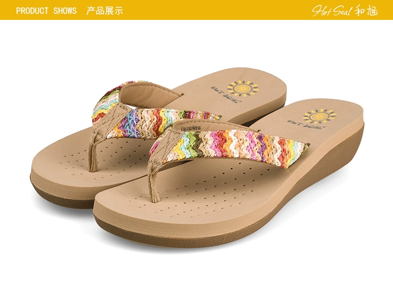 con dấu nóng mới dép nữ mùa hè mặc phẳng đáy giải trí sinh viên pinch flip flops kỳ nghỉ boho - Dép