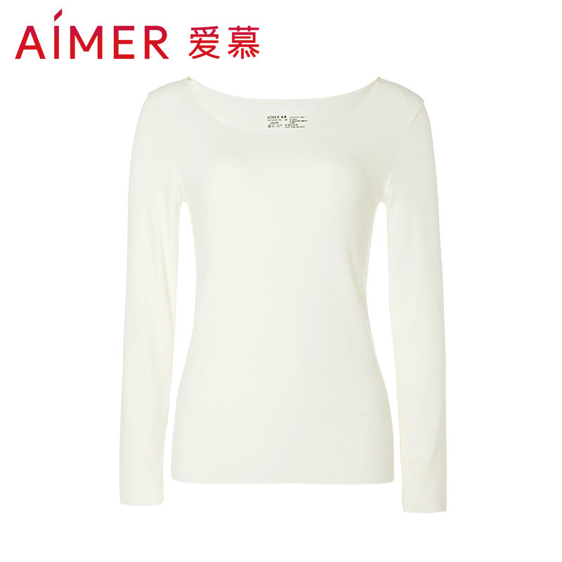 (Milk Ensemble) adore warm lingerie ladies Modale Long sleeve blouses single layer of bottom autumn clothes AM723292 -Taobao
