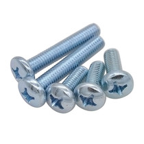 GB818 cross pan head screw M3M4M5M6*6-45 large round head machine screw BM iron trivalent environmental protection blue and white zinc