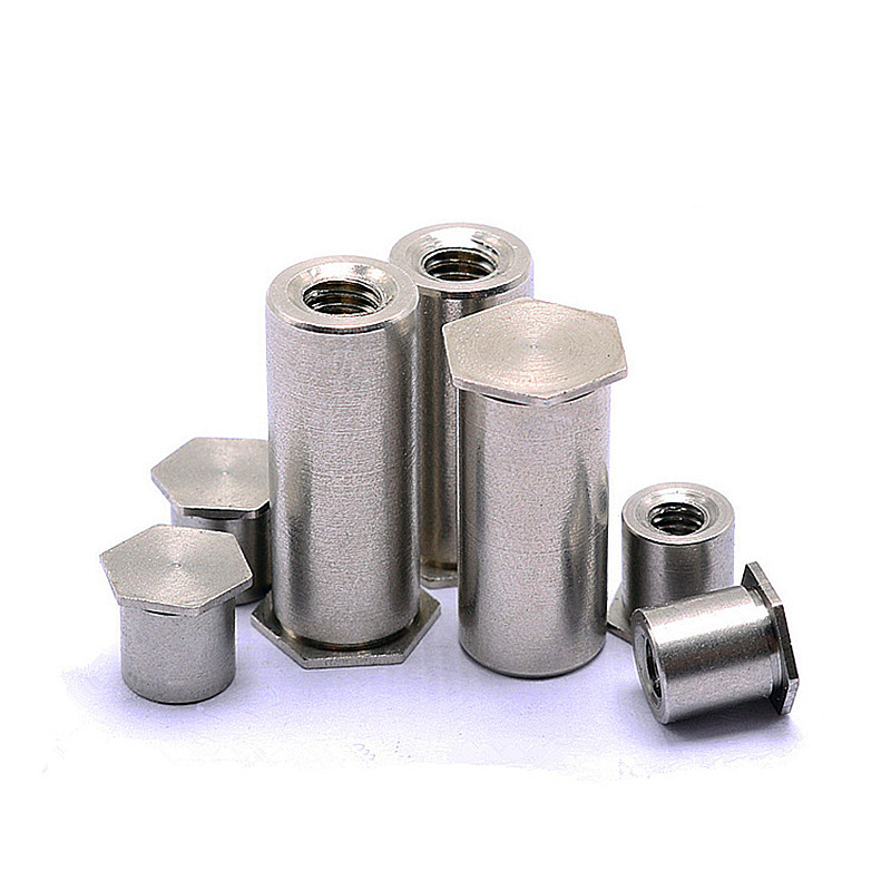 BSOS stainless steel M6M8 bore hole 8 75-11 blind hole 6-35 press riveting nut column sheet gold hexagonal riveting stud